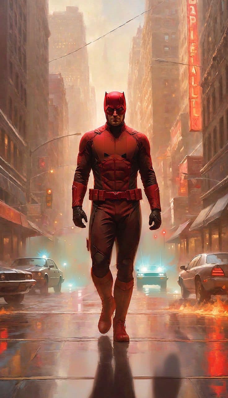 Daredevil City Street Scene Print Poster