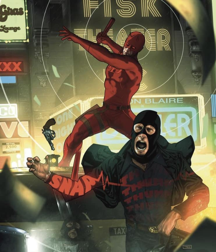 Daredevil Fight Scene Nightlife Print Poster