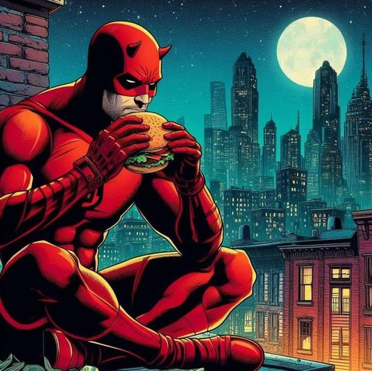 Daredevil Hamburger Night Cityscape Print Poster