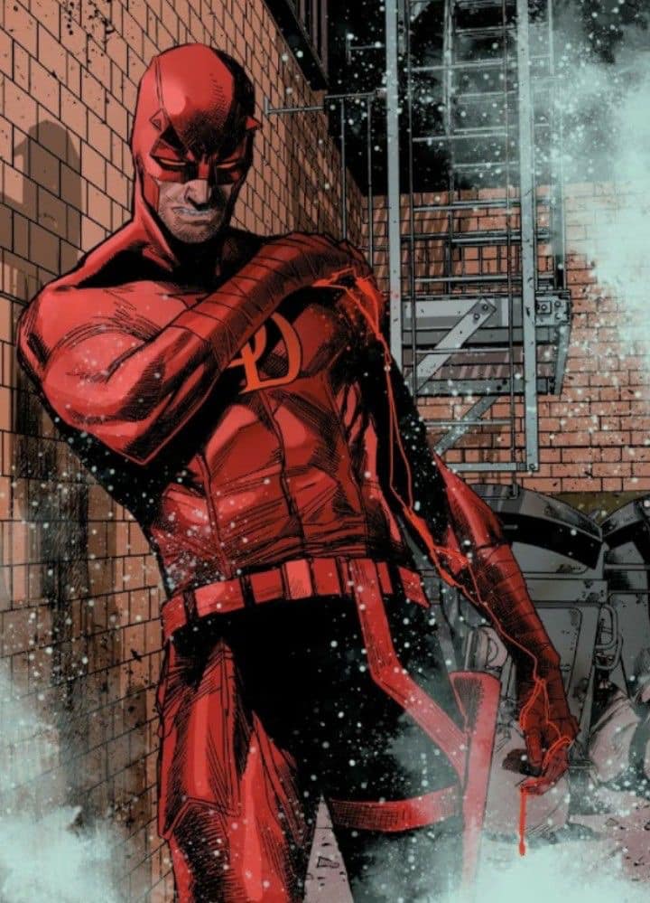 Daredevil Hero Pose Urban Setting Print Poster