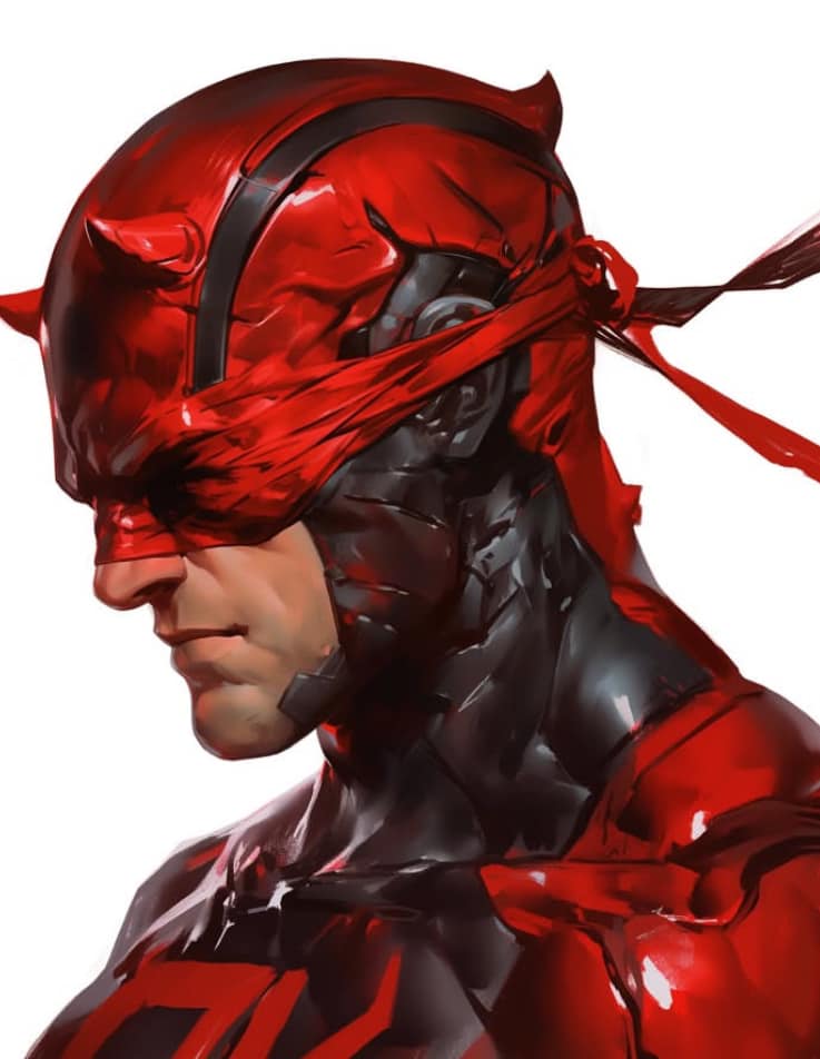 Daredevil Portrait Red Mask Print Poster
