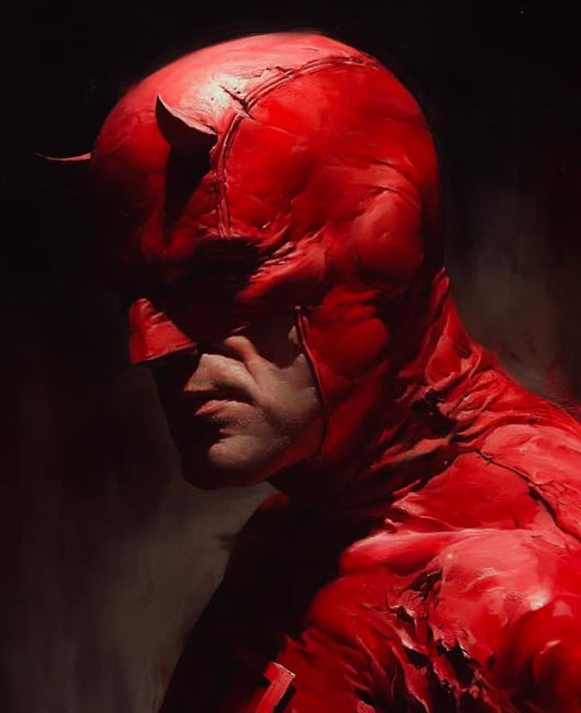 Daredevil Portrait Red Theme Print Poster
