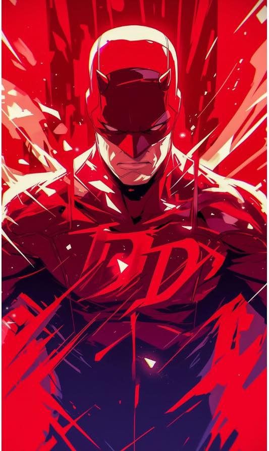 Daredevil Red Abstract Print Poster