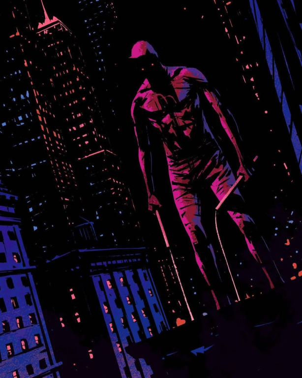 Daredevil Nighttime Cityscape 924 Print Poster