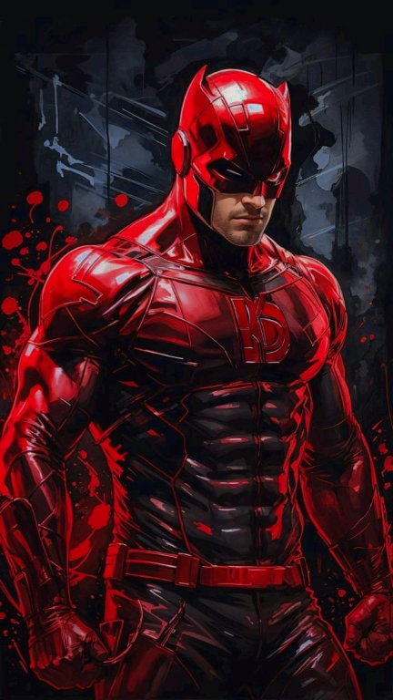 Daredevil Red Costume 4832 Print Poster