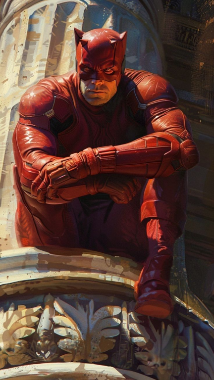 Daredevil Red Costume Hero 732 Print Poster