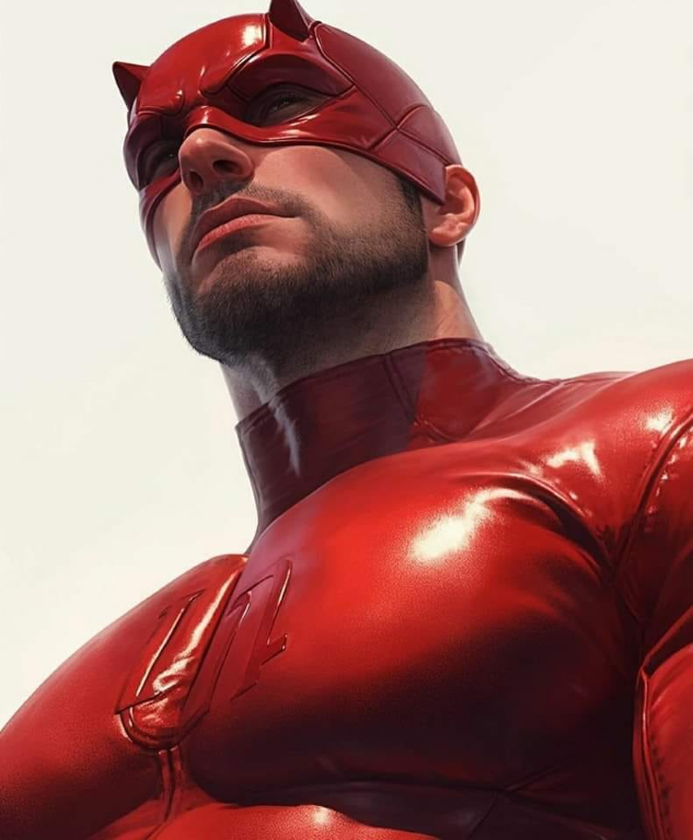 Daredevil Red Costume Mask 001 Print Poster