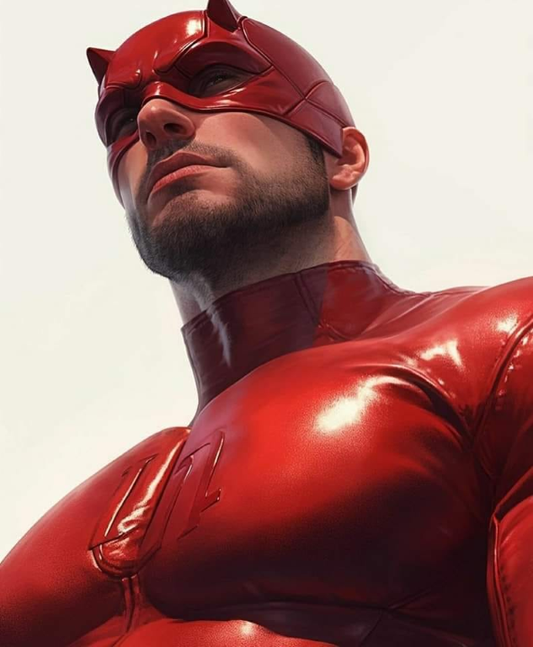 Daredevil Red Costume Mask 001 Print Poster