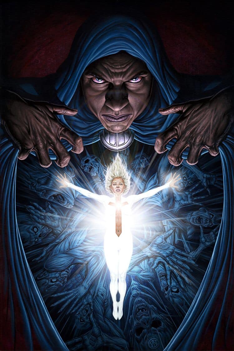 Dark Fantasy Illuminated Figure Print Poster