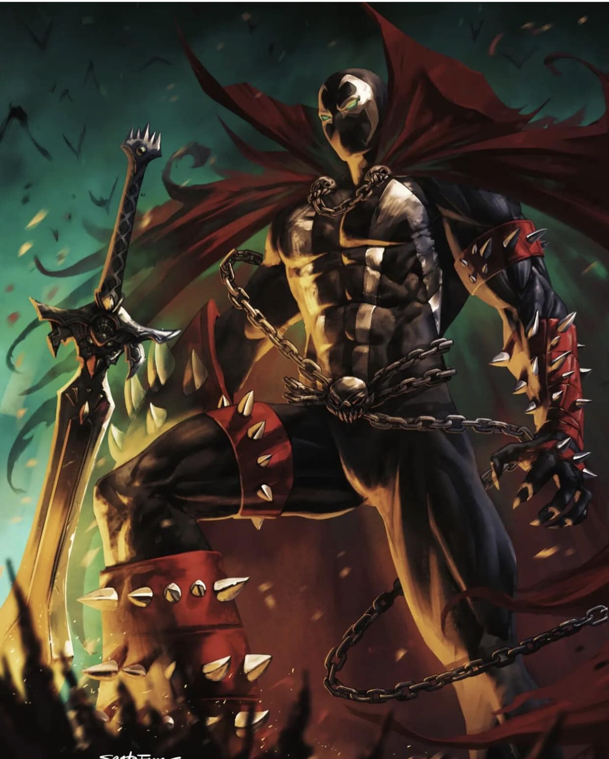 Dark Hero Character Sword Action Print Poster