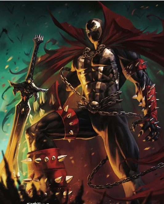 Dark Hero Character Sword Action Print Poster