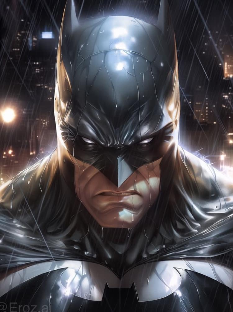 Dark Knight Rainy Night Print Poster