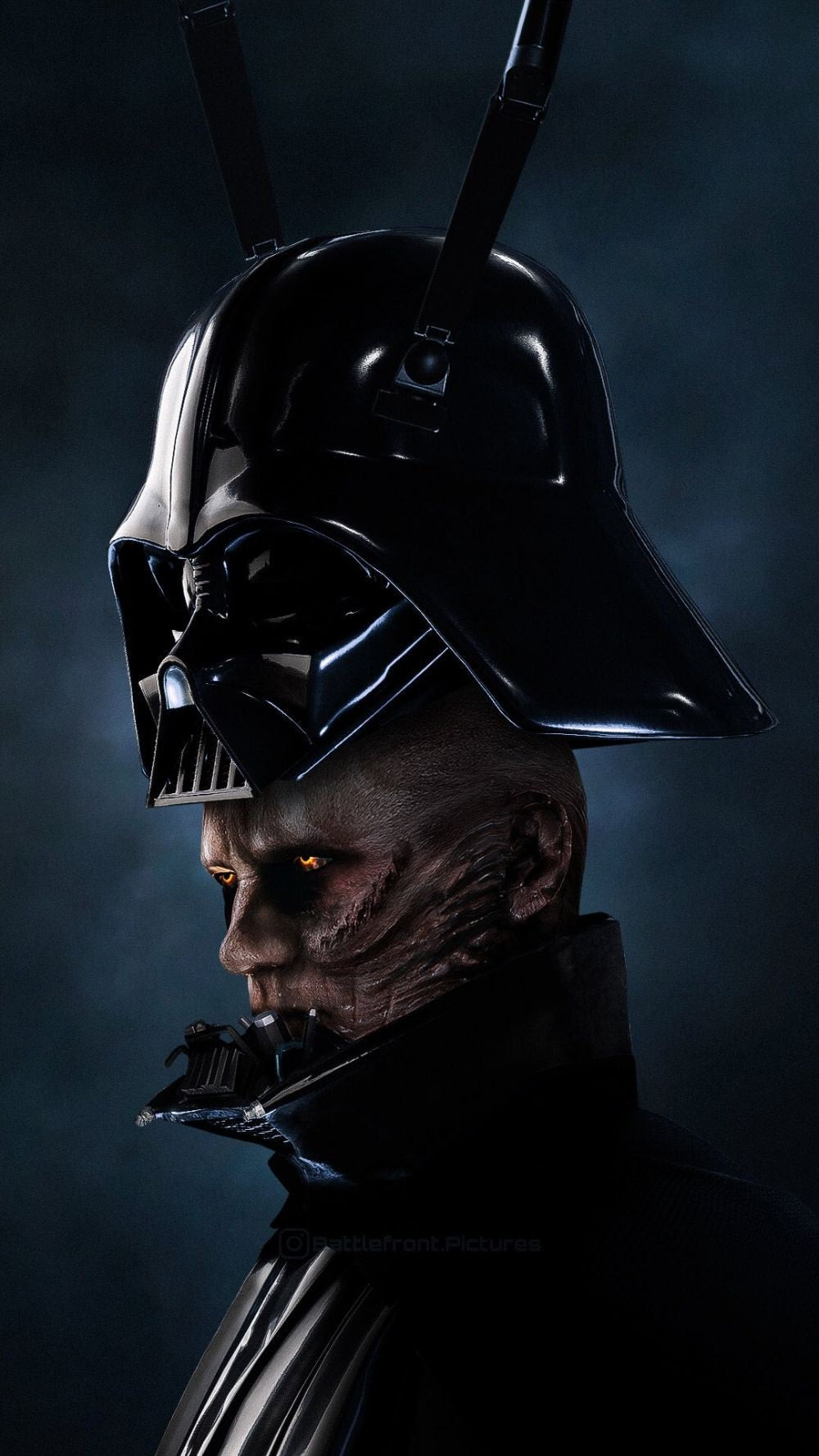 Dark Sci Fi Character Portrait Print Poster