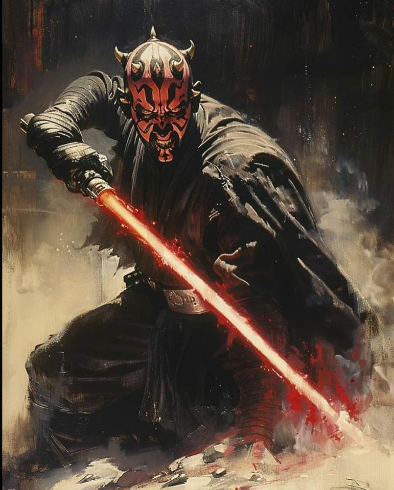 Dark Sith Warrior Lightsaber Print Poster