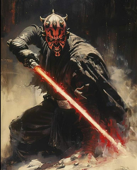 Dark Sith Warrior Lightsaber Print Poster
