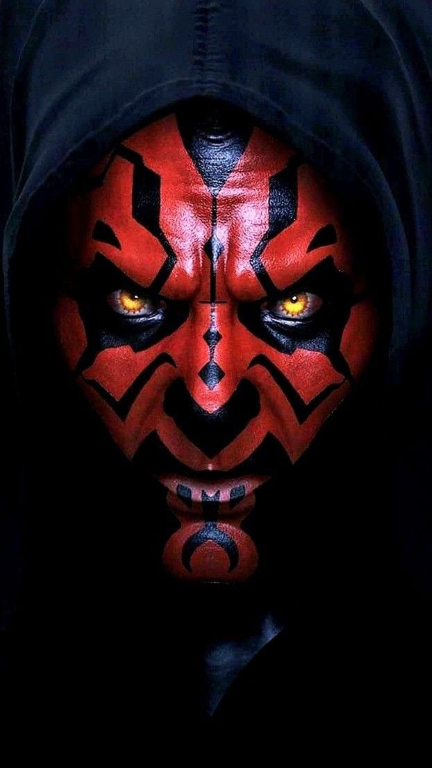 Dark Hooded Red Face 6431 Print Poster