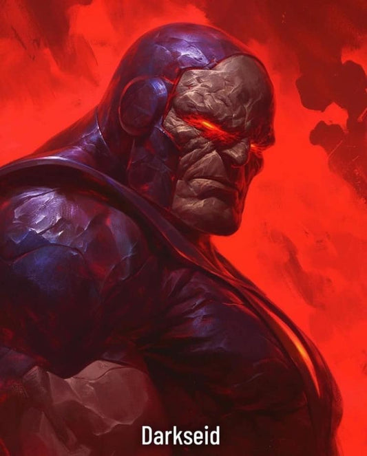 Darkseid Illustration Red Background Print Poster