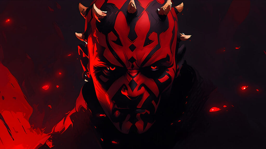 Darth Maul Red Face Horns Grim 654 Print Poster