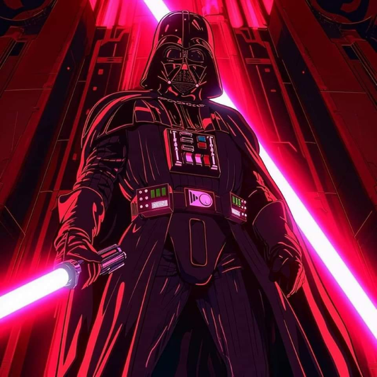 Darth Vader With Lightsaber 4137 Print Poster