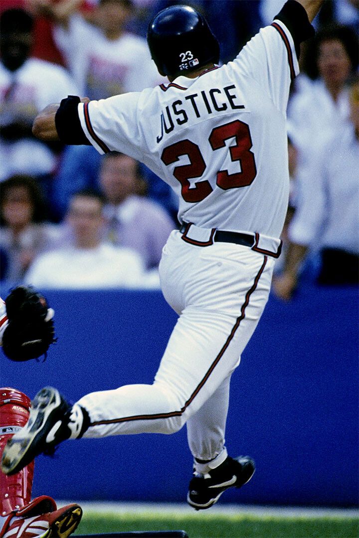 David Justice Baseball Atlanta Sport Painting Jigsaw Puzzle