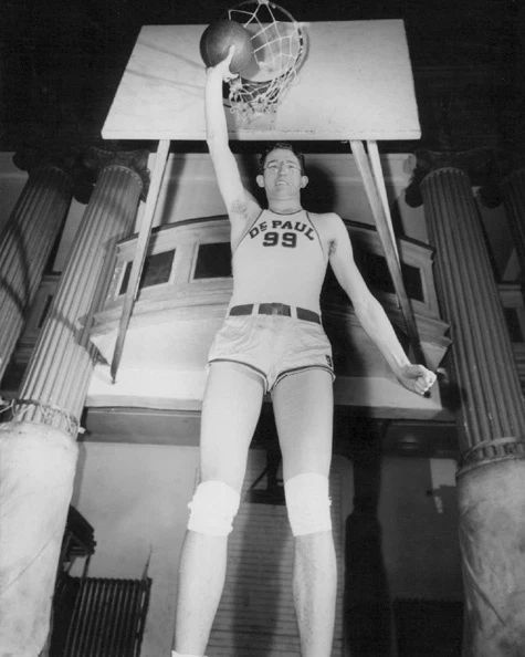 Depaul Blue Demons George Mikan Photo Basketball Print Ncaa Poster