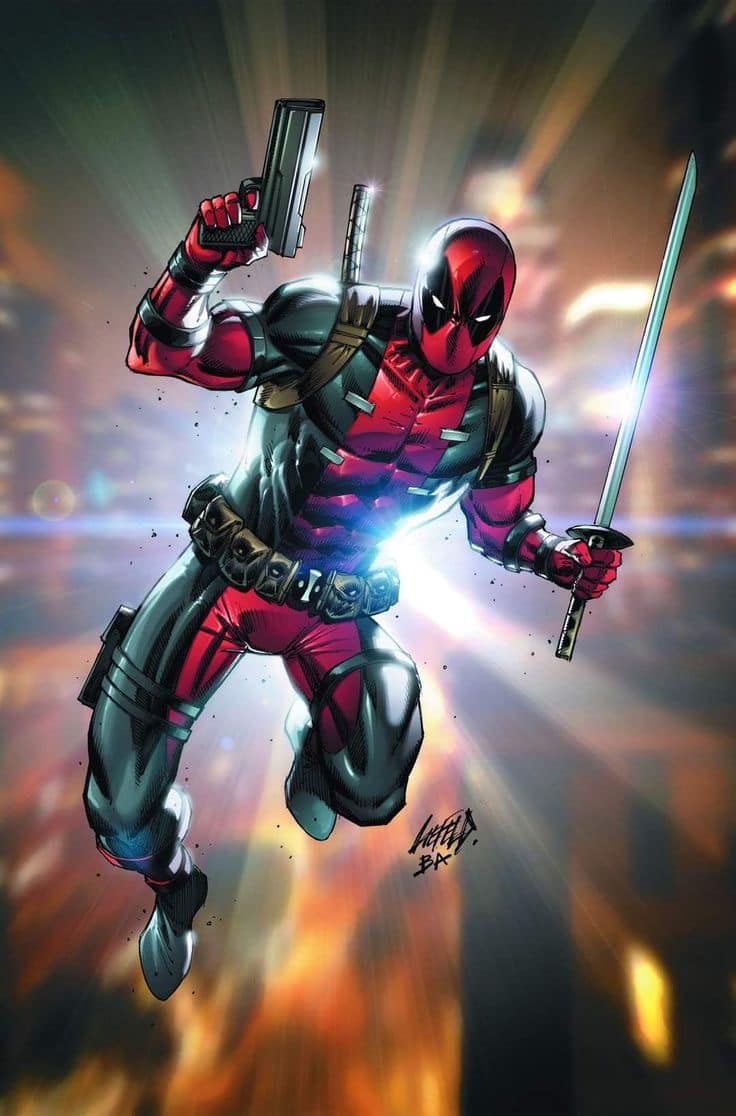 Deadpool Action Hero Illustration Print Poster