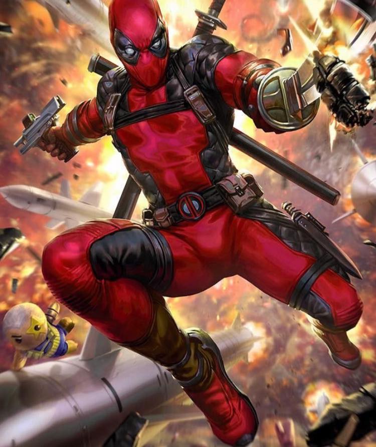Deadpool Action Image Print Poster