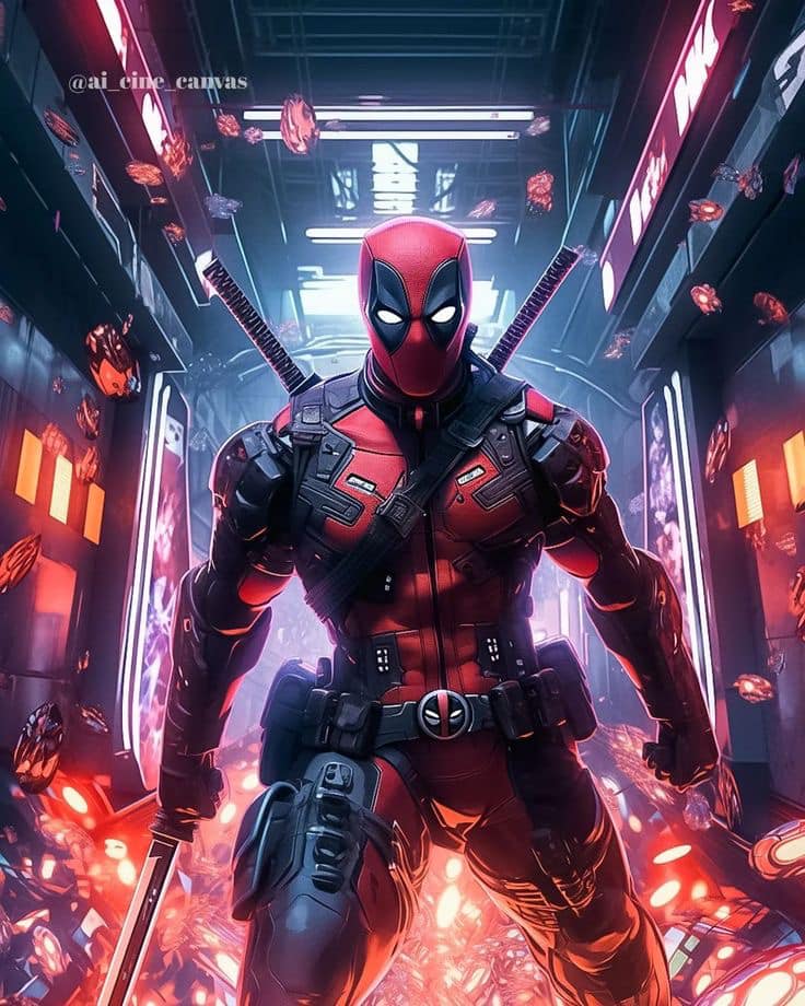 Deadpool Action Scene (3) Print Poster