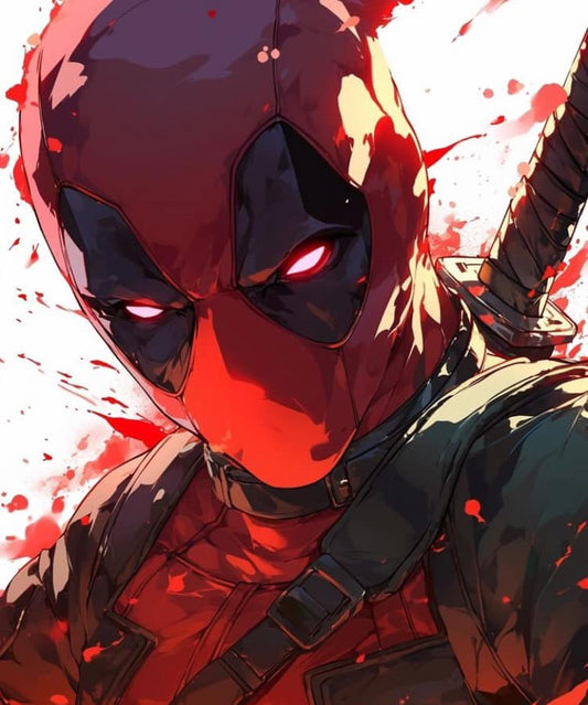 Deadpool Artwork Bloody Portrait Print Poster