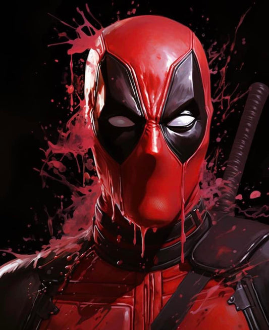 Deadpool Artwork Red Theme Print Poster