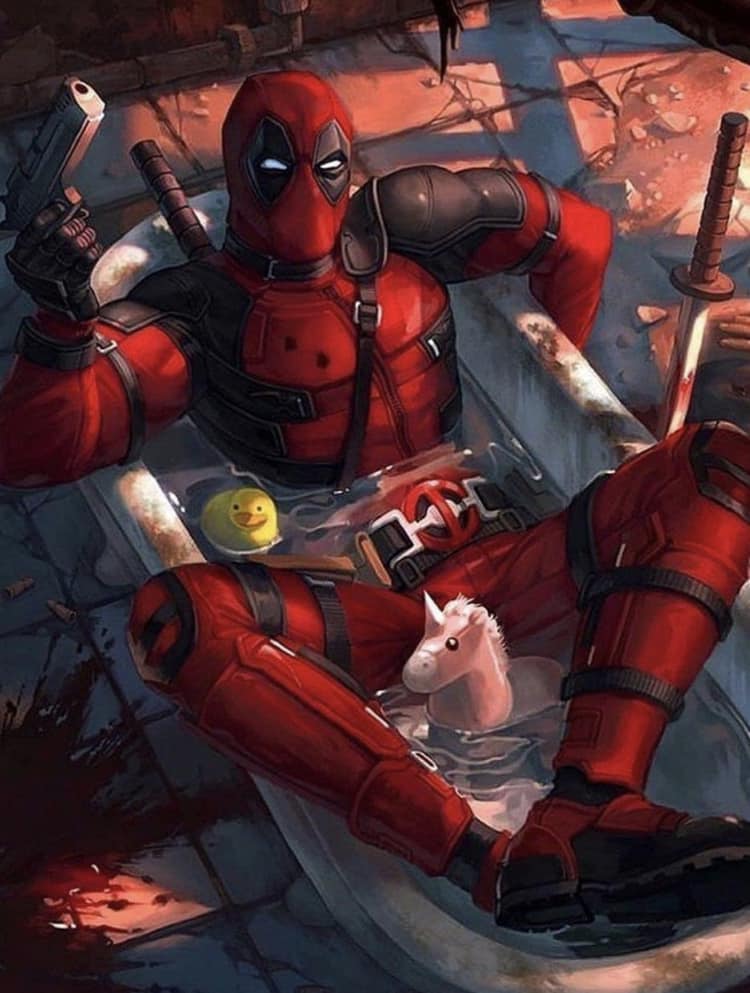 Deadpool Bathtub Relaxation Print Poster