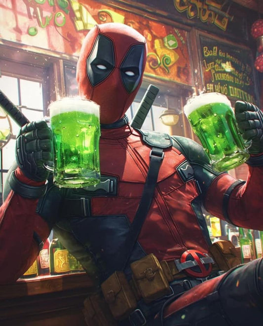 Deadpool Green Beer Bar Print Poster