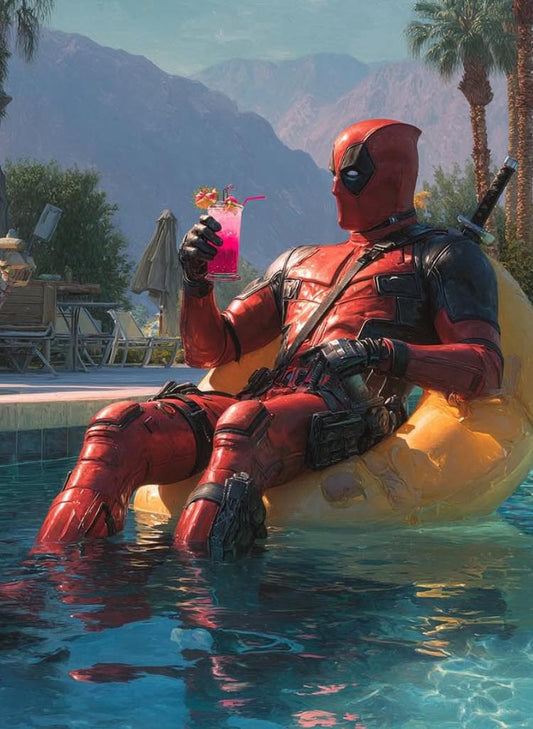 Deadpool Poolside Relaxation Print Poster