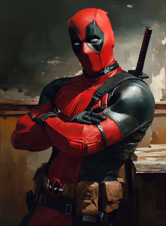 Deadpool Portrait Armored Standing Print Poster