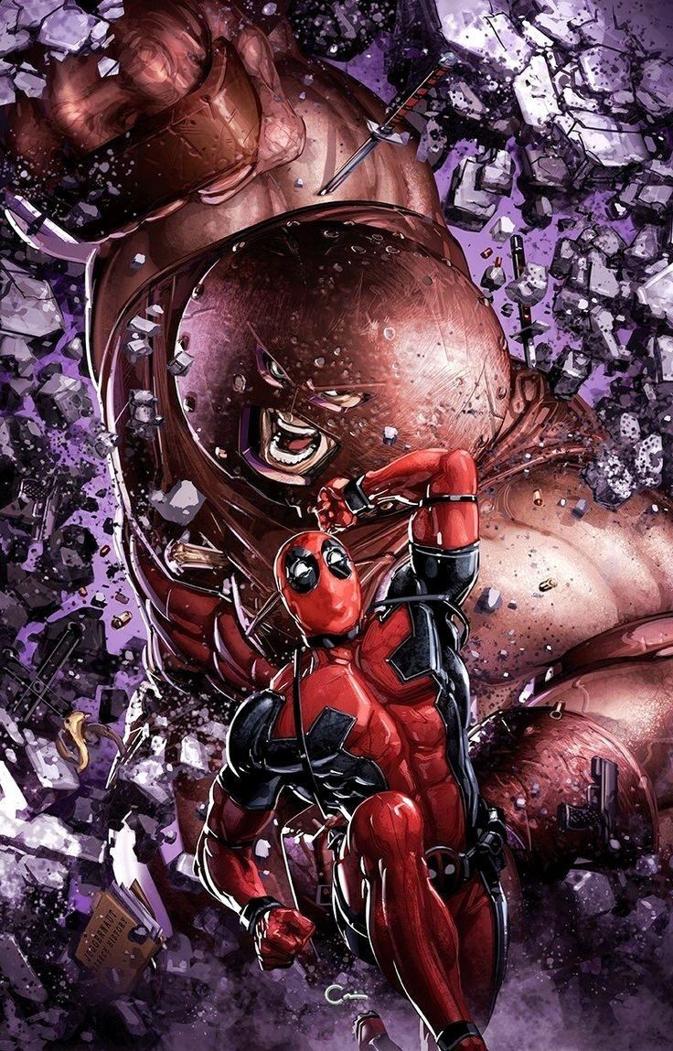 Deadpool Vs Bullseye Battle Scene Print Poster