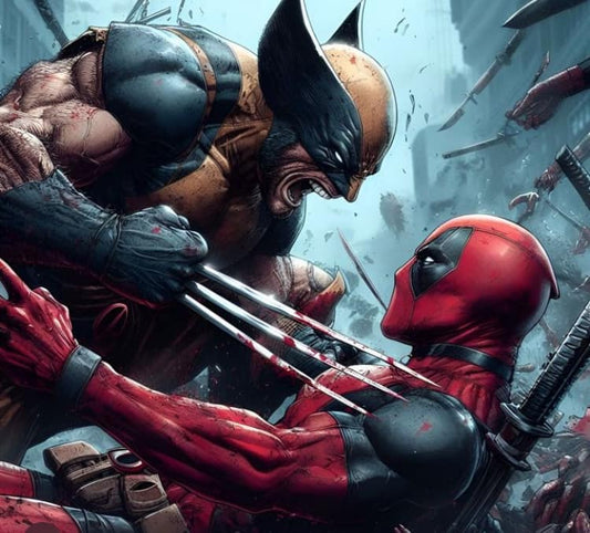 Deadpool Vs Wolverine Battle Print Poster