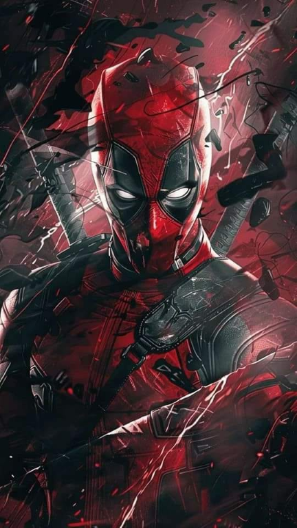 Deadpool Red Black Swords 1769 Print Poster