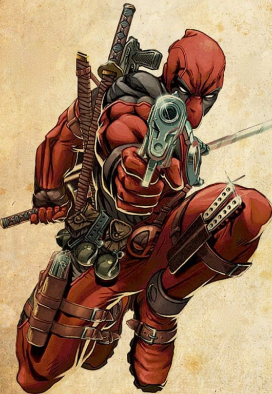 Deadpool Red Suit 001 Print Poster