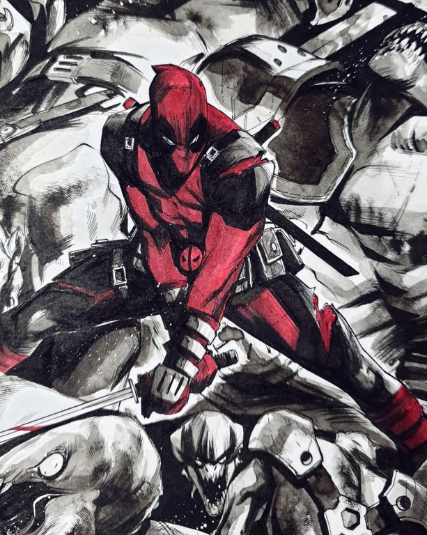Deadpool Sword Action Character 540 Print Poster