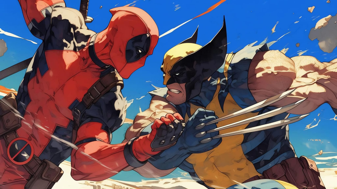 Deadpool Vs Wolverine 9617 Print Poster