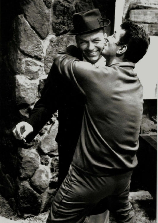 Dean Martin Frank Sinatra Cheek Kiss Rat Pack Publicity Picture Keychain
