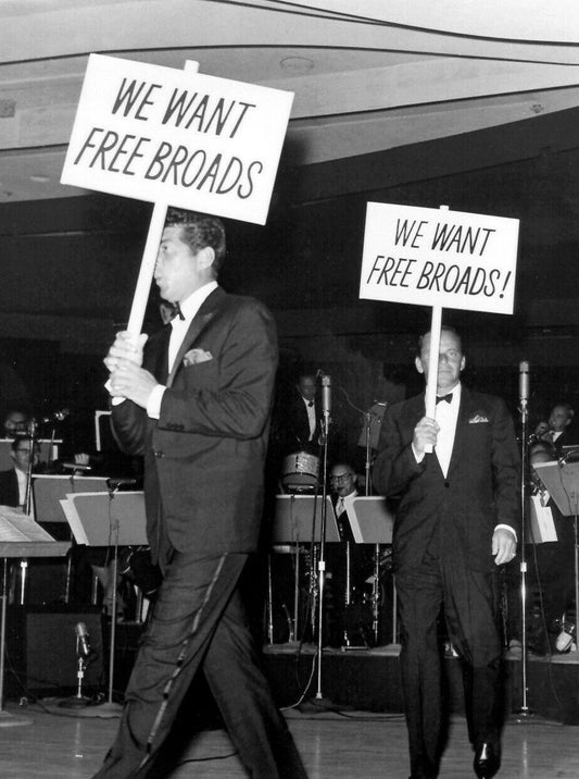 Dean Martin Frank Sinatra Pickett Protest For Free Broads Vintage Magnet 6 X 8