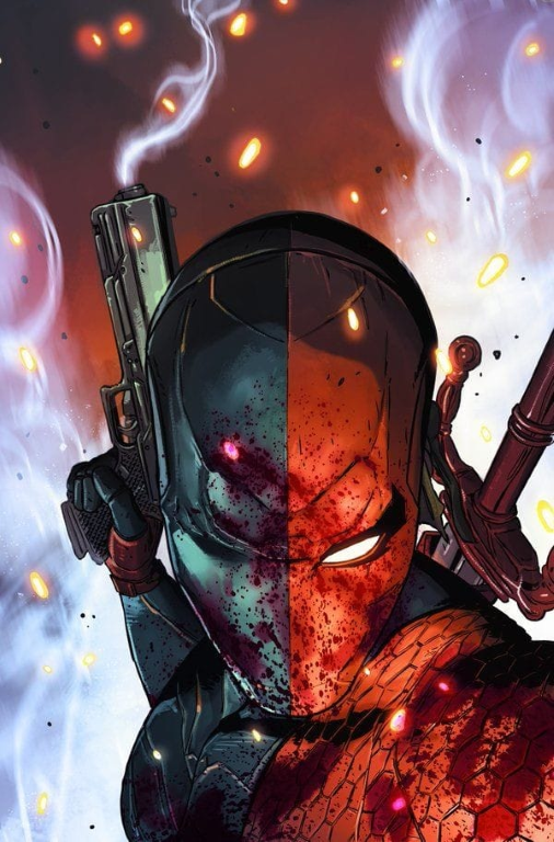 Deathstroke Guns Fire Blue Red 413 Print Poster