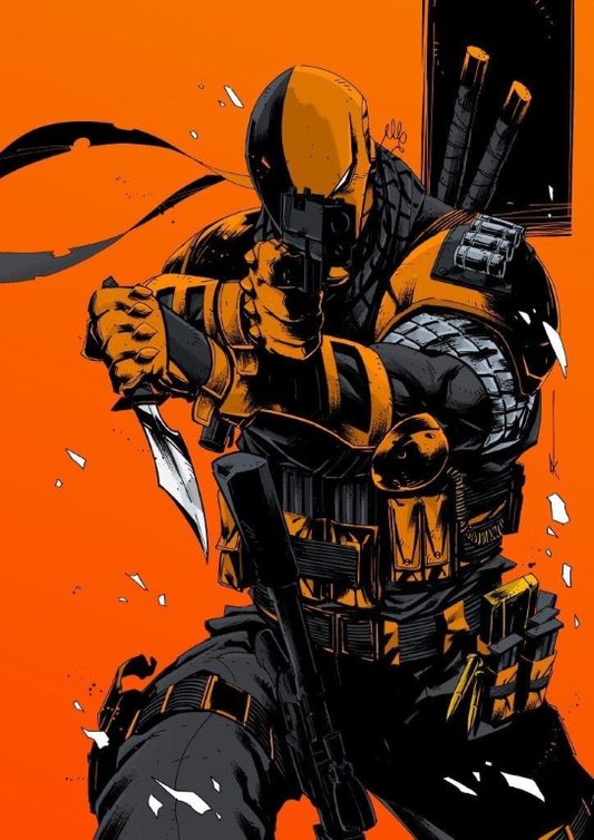 Deathstroke Sword Guns Fight Print Poster