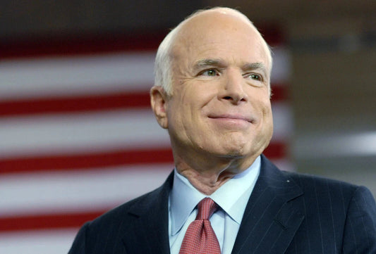 Deceased Senator John Mccain With Us Flag Poster Picture Photo Print