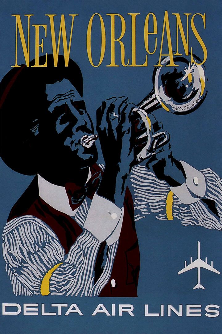 Delta Airlines New Orleans Vintage Travel Jigsaw Puzzle