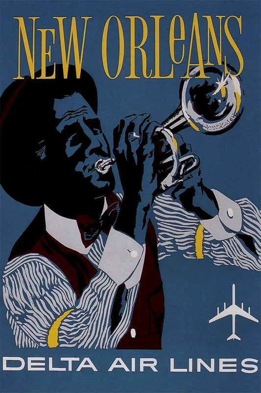 Delta Airlines New Orleans Vintage Travel Jigsaw Puzzle