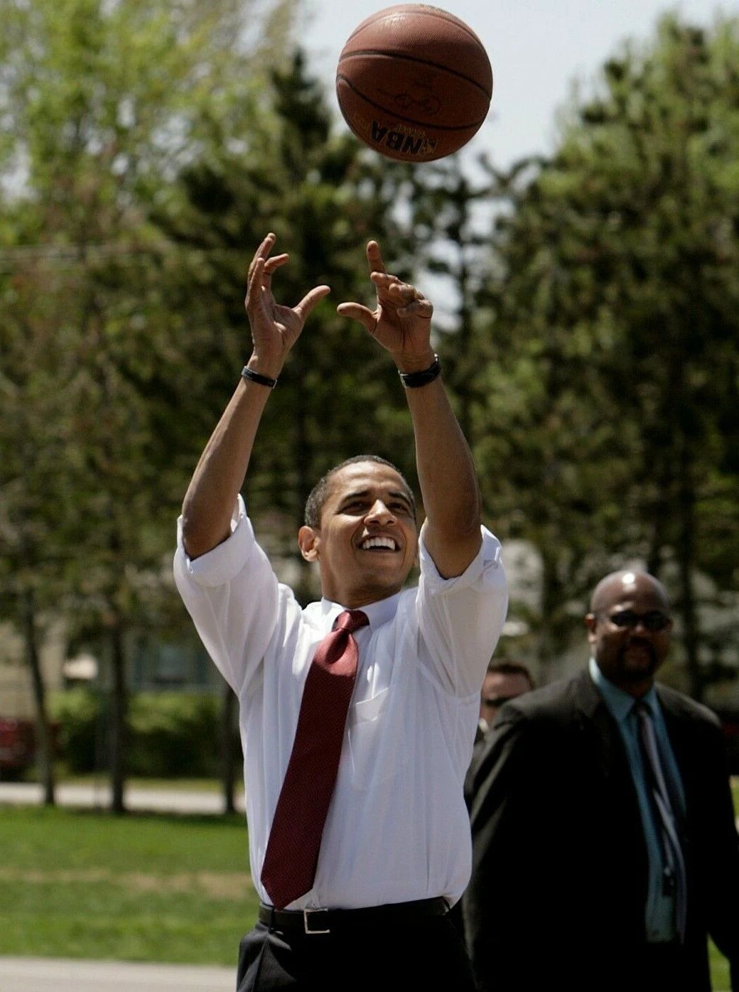 Democrat Liberal President Barack Obama Playing Basketball Keychain Keychain