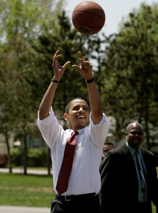 Democrat Liberal President Barack Obama Playing Basketball Keychain Keychain