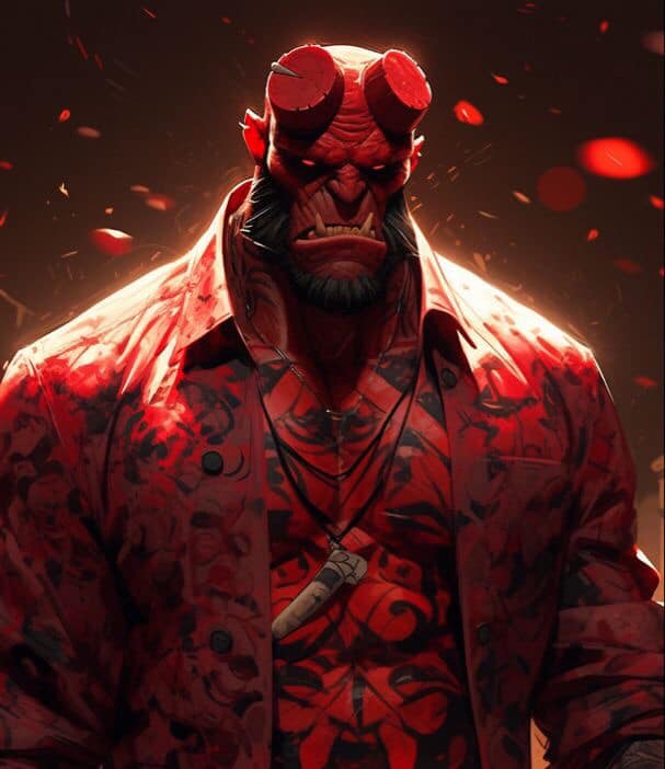 Demon Hero Portrait Print Poster